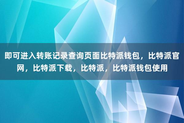 即可进入转账记录查询页面比特派钱包，比特派官网，比特派下载，比特派，比特派钱包使用