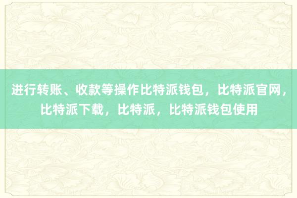 进行转账、收款等操作比特派钱包，比特派官网，比特派下载，比特派，比特派钱包使用