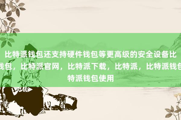 比特派钱包还支持硬件钱包等更高级的安全设备比特派钱包，比特派官网，比特派下载，比特派，比特派钱包使用