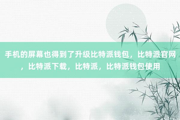 手机的屏幕也得到了升级比特派钱包，比特派官网，比特派下载，比特派，比特派钱包使用