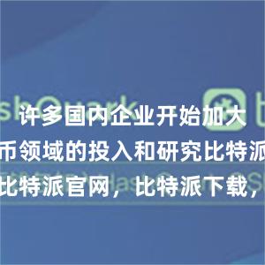 许多国内企业开始加大对数字货币领域的投入和研究比特派钱包，比特派官网，比特派下载，比特派，比特派钱包使用