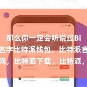 那么你一定会听说过Bitpie这个名字比特派钱包，比特派官网，比特派下载，比特派，比特派钱包使用