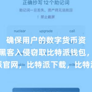 确保用户的数字货币资产不会被黑客入侵窃取比特派钱包，比特派官网，比特派下载，比特派，比特派钱包使用