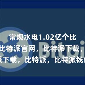 常规水电1.02亿个比特派钱包，比特派官网，比特派下载，比特派，比特派钱包使用